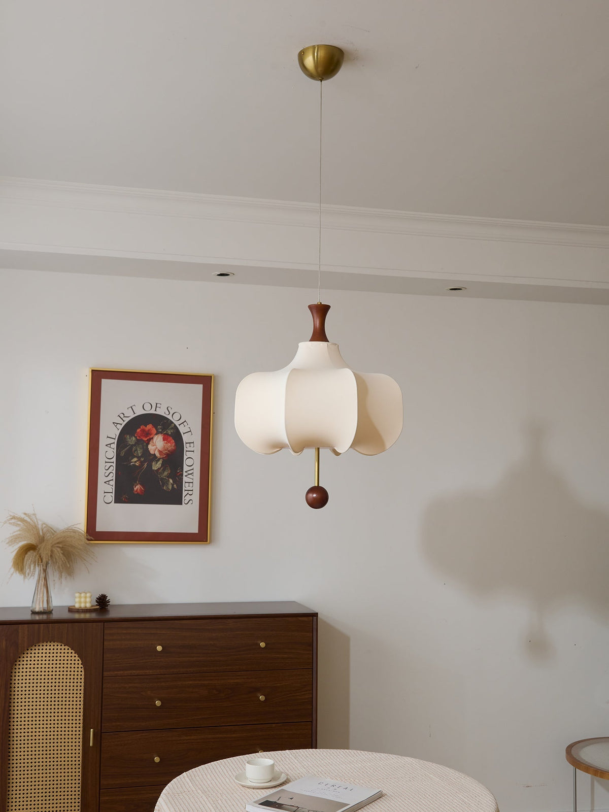 Venoryra premium elegant molnformad pendellampa i trä