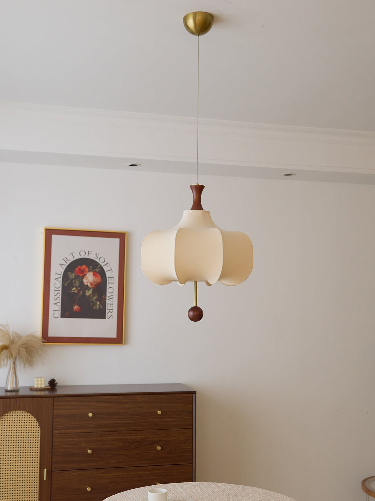 Venoryra premium elegant molnformad pendellampa i trä