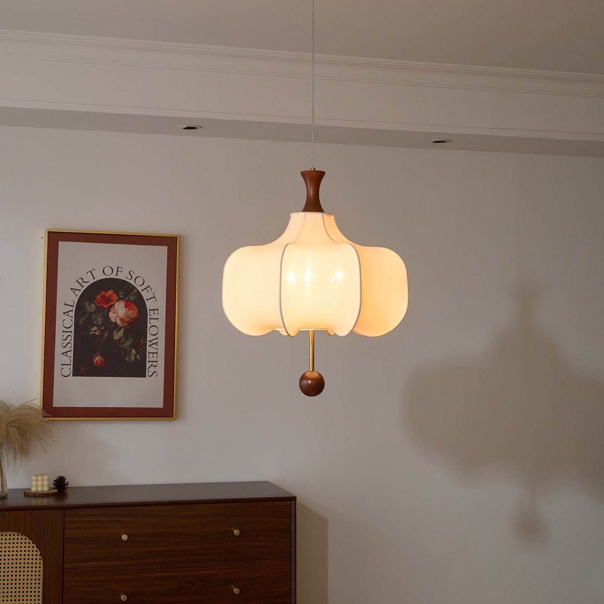 Venoryra premium elegant molnformad pendellampa i trä