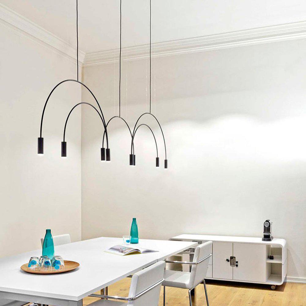 Candeeiro suspenso Noriel com cilindros sobrepostos, minimalista, para a sala de jantar