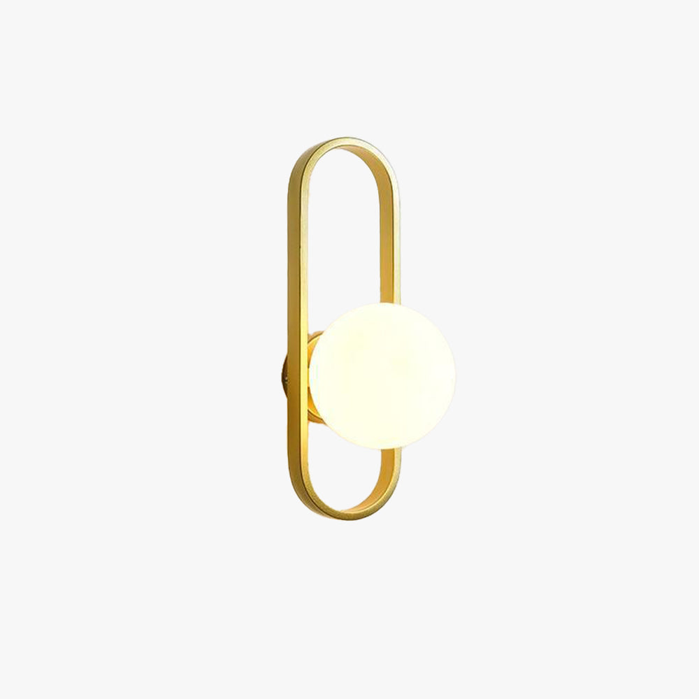 Valentina Modern Globe Bedside Wall Lamp Mount for Bedroom & Reading Room, Gold/Black