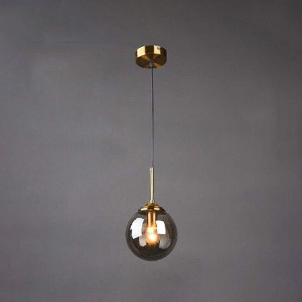 Valentina designad bubbelpendellampa i glas, rökfärgad/klar/bärnstensfärgad