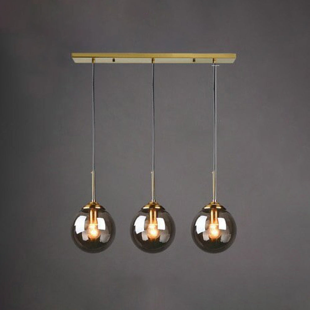 Valentina designad bubbelpendellampa i glas, rökfärgad/klar/bärnstensfärgad