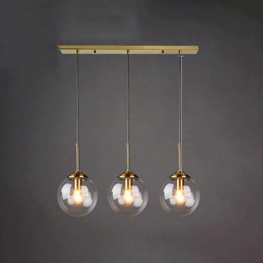 Valentina designad bubbelpendellampa i glas, rökfärgad/klar/bärnstensfärgad