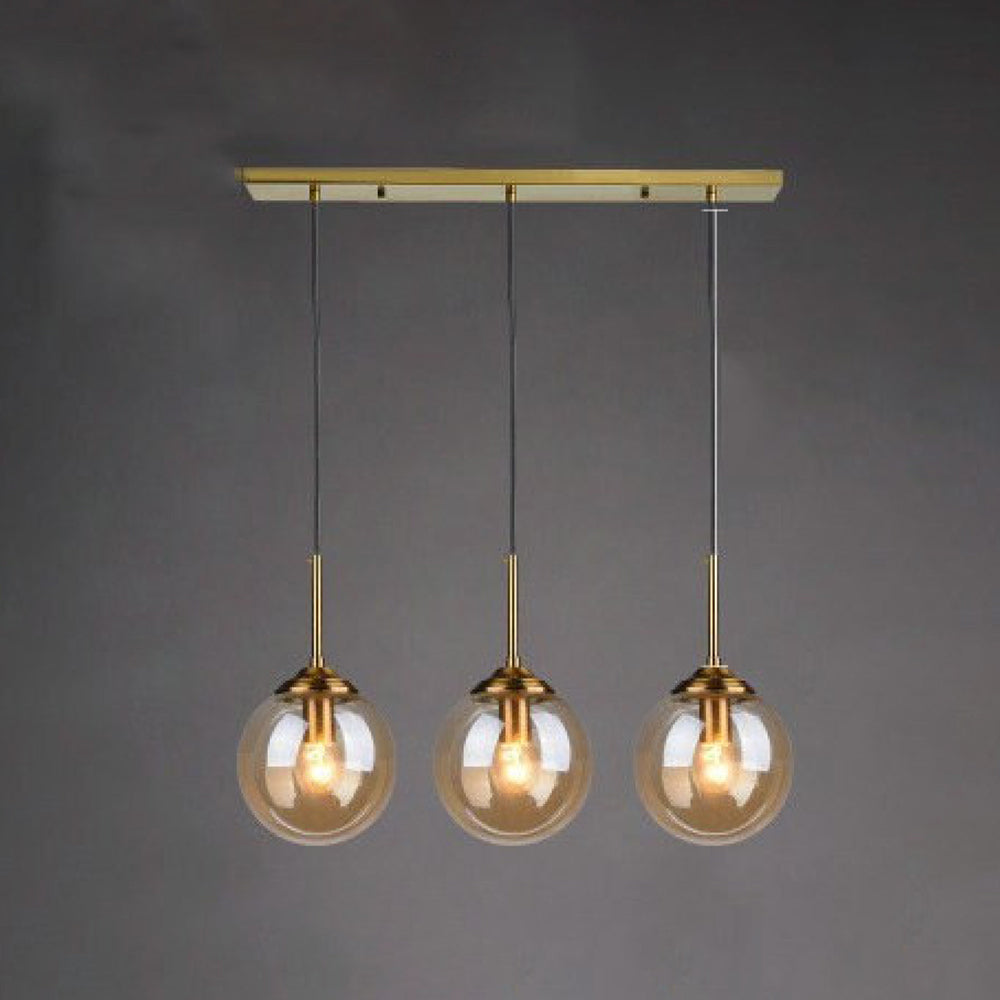 Valentina designad bubbelpendellampa i glas, rökfärgad/klar/bärnstensfärgad