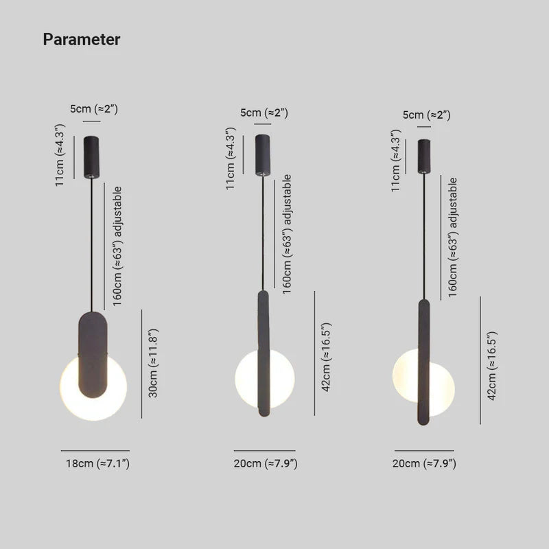 Kori modern svart/vit LED-pendellampa för vardagsrum