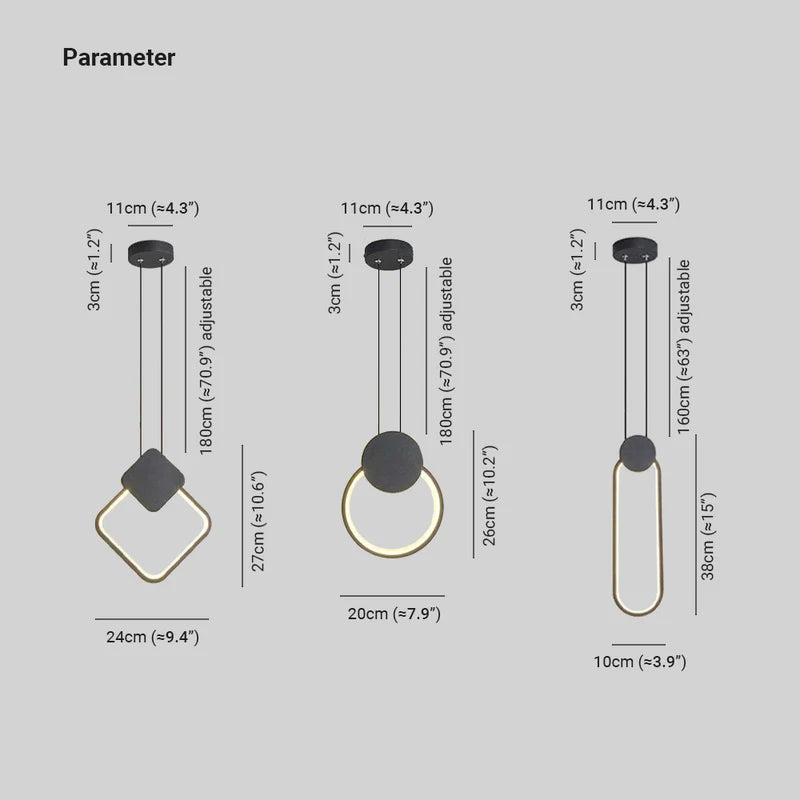 Kori modern svart/vit LED-pendellampa för vardagsrum