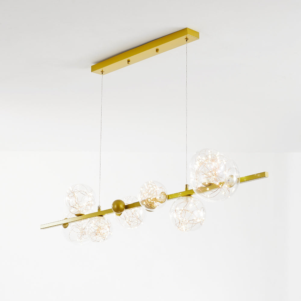 Valentina – art déco-hengiljós með lýsandi kúlum úr gleri