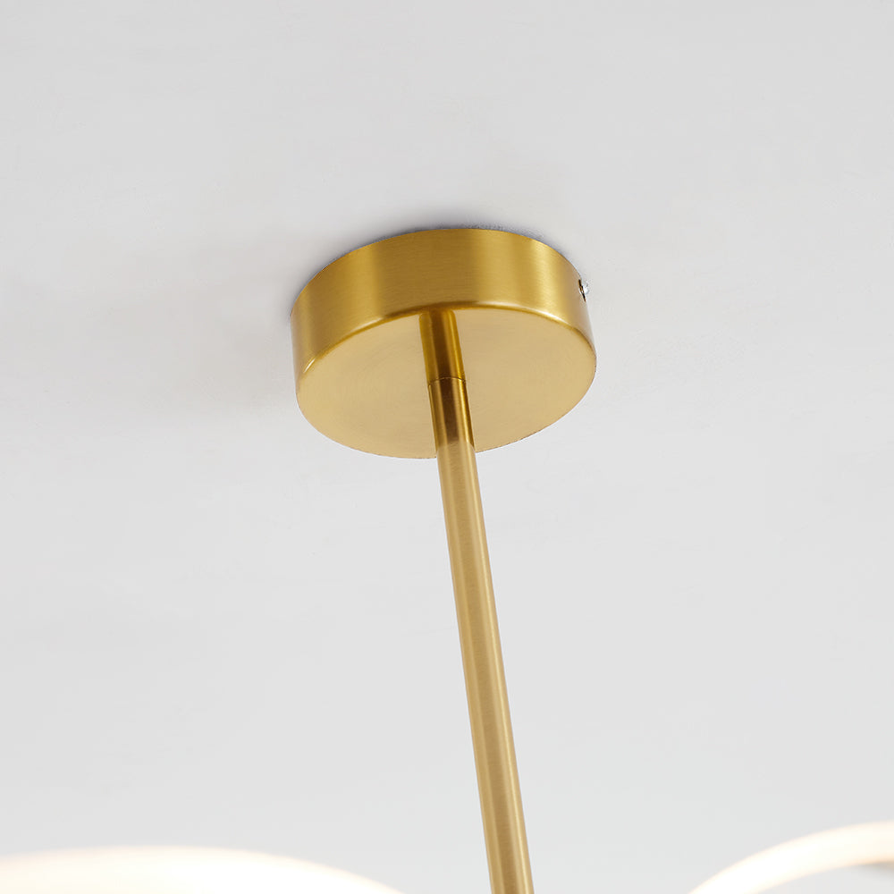 Arisha art deco -lehtimäinen metallikattokruunu, kulta