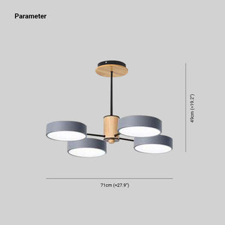 Sienna Design Rund LED Pendellampa Vit/Grön/Grå Metall/Trä/Akryl Sovrum/Vardagsrum