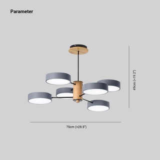 Sienna Design Rund LED Pendellampa Vit/Grön/Grå Metall/Trä/Akryl Sovrum/Vardagsrum