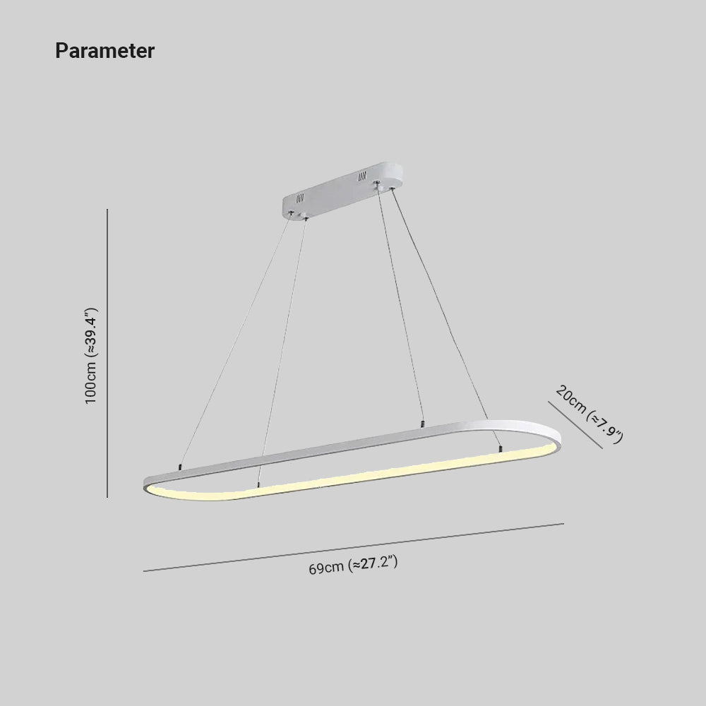 Avenor Minimalist Oval Interior Hanging Pendant Light