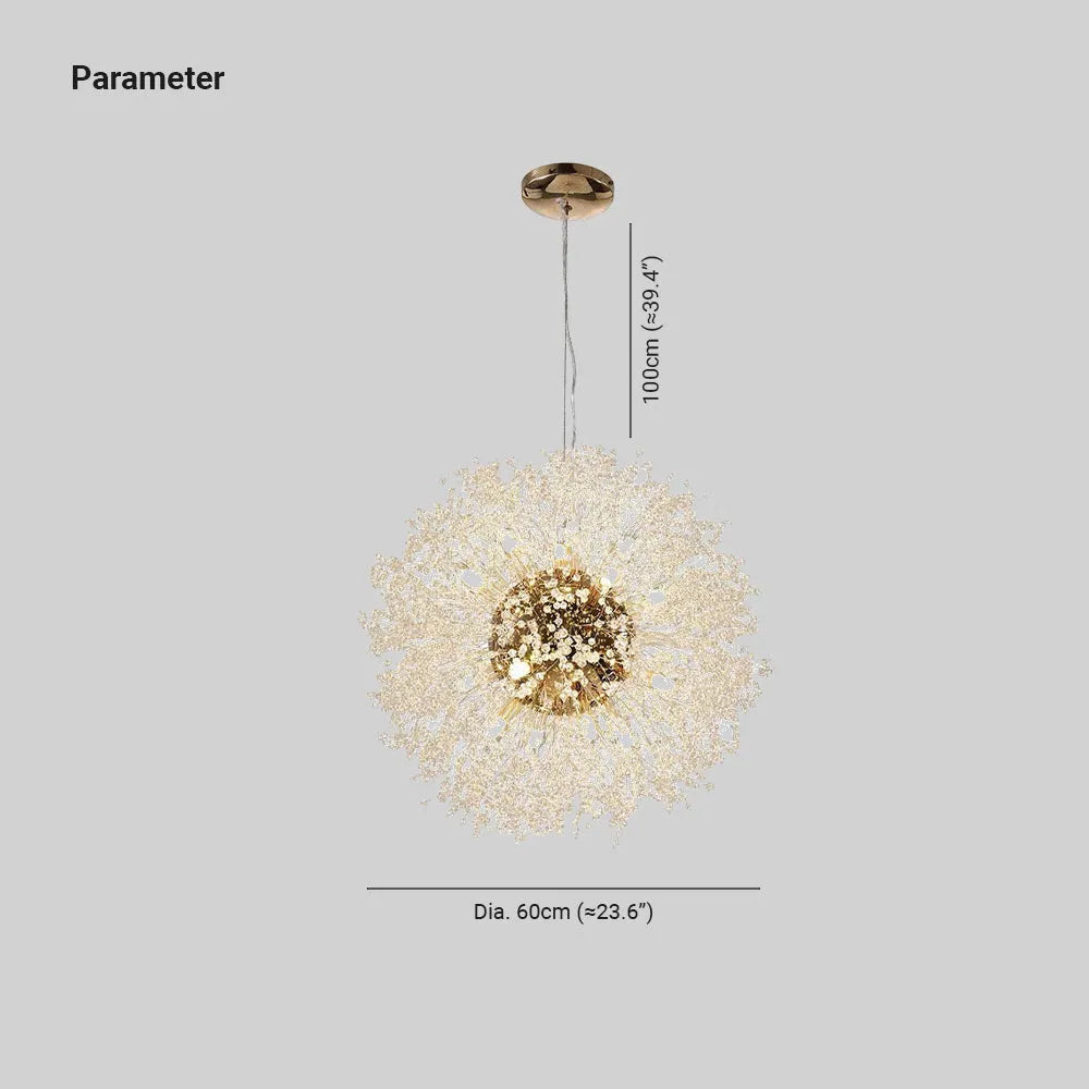 Arisha Tyylikäs minimalistinen ylellinen voikukkariippuvalaisin, kultainen/kromi