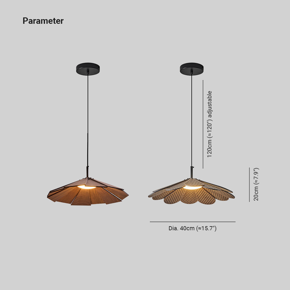 Ritta vintage LED-pendellampe i valnøddetræ til soveværelset/baren/tesalonen