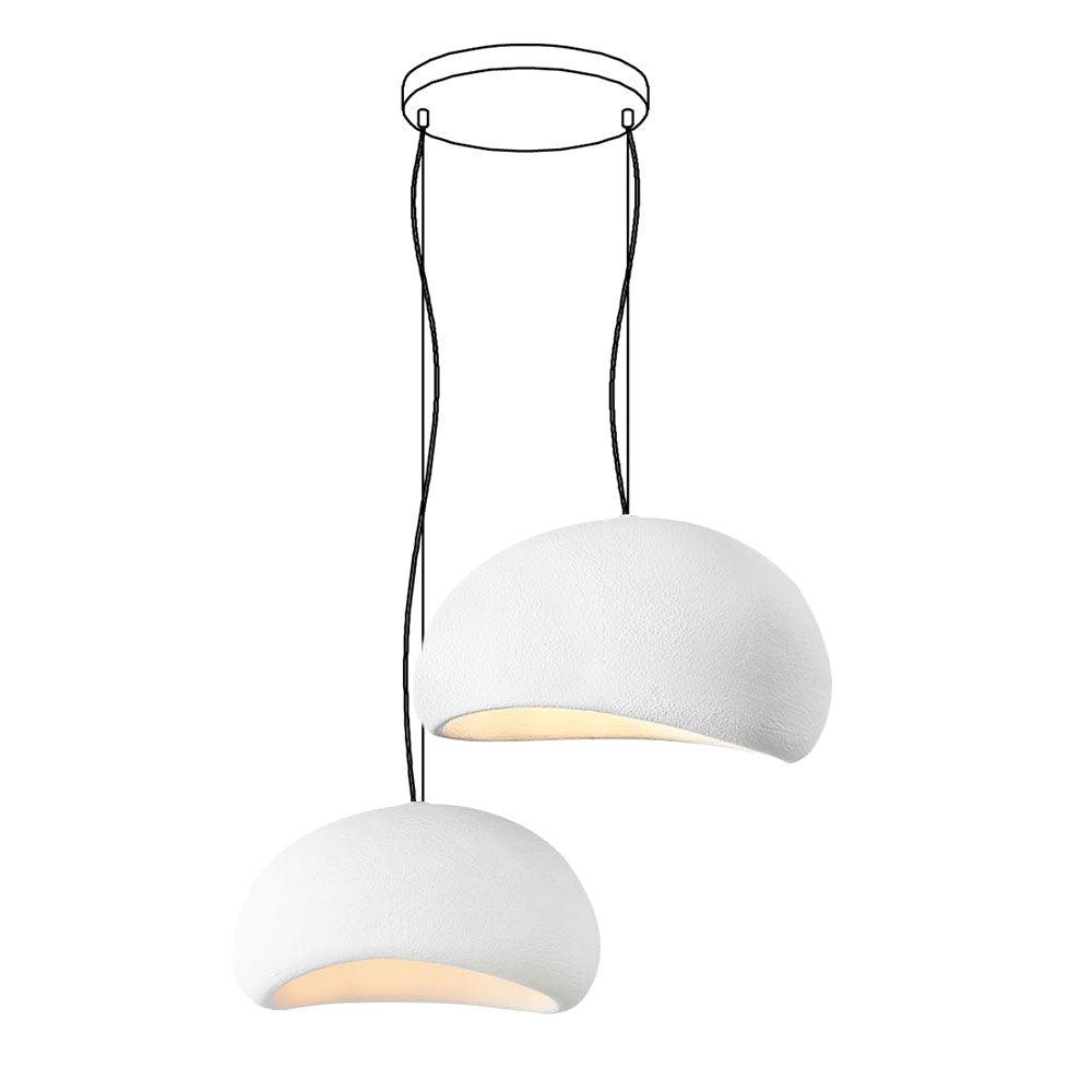 Wabi-sabi-henkinen kiviryhmäkattokruunu, orgaaninen muoto, minimalistinen taiteellinen ilme