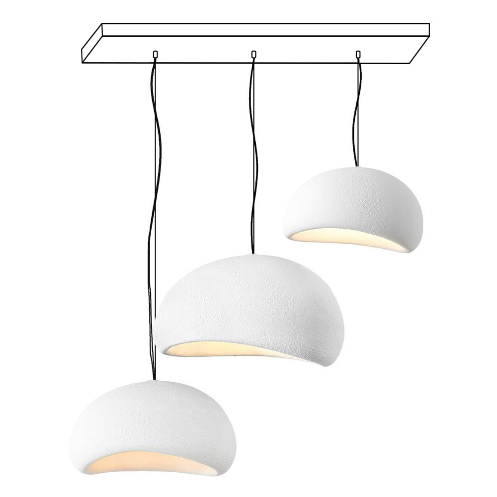 Wabi-sabi-henkinen kiviryhmäkattokruunu, orgaaninen muoto, minimalistinen taiteellinen ilme