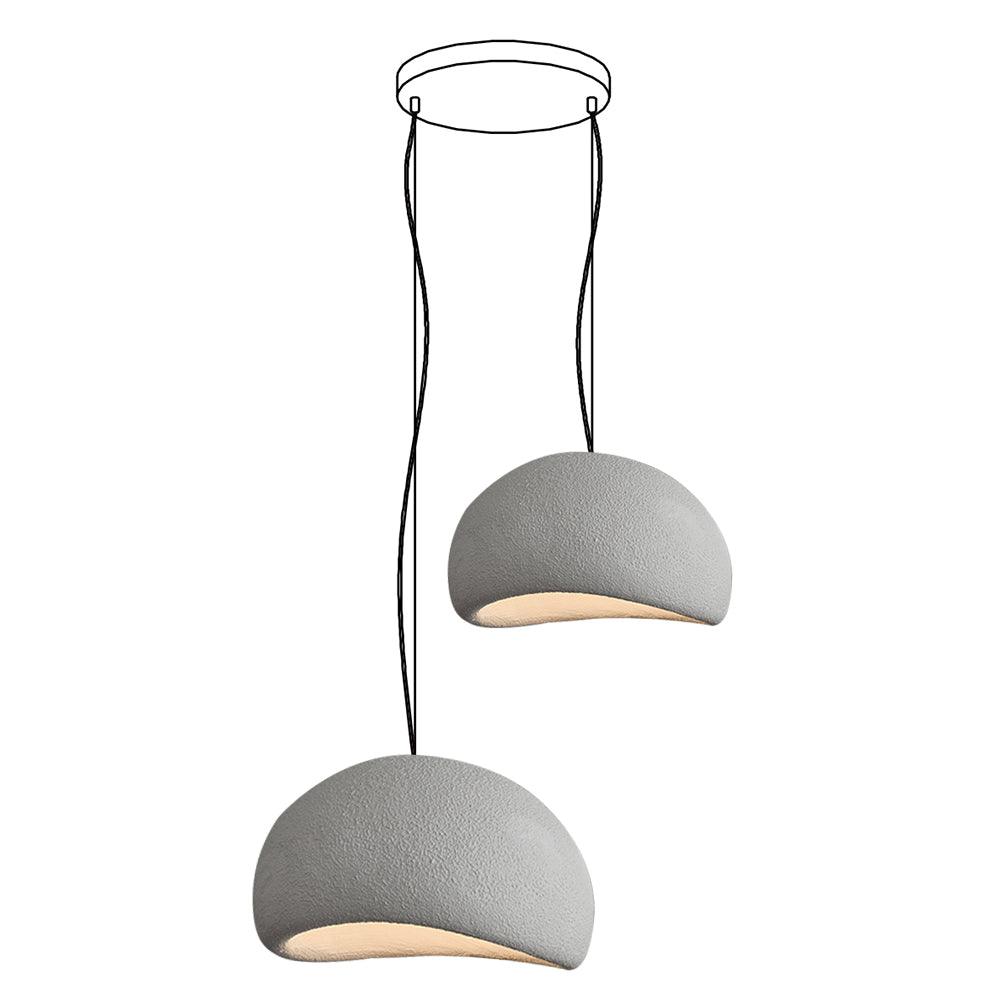 Wabi-sabi-henkinen kiviryhmäkattokruunu, orgaaninen muoto, minimalistinen taiteellinen ilme