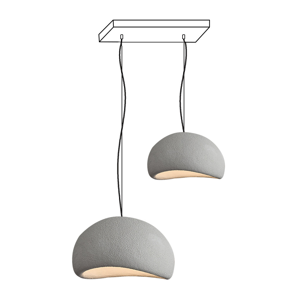Wabi-sabi-henkinen kiviryhmäkattokruunu, orgaaninen muoto, minimalistinen taiteellinen ilme