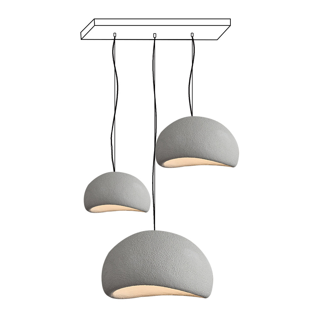 Wabi-sabi-henkinen kiviryhmäkattokruunu, orgaaninen muoto, minimalistinen taiteellinen ilme