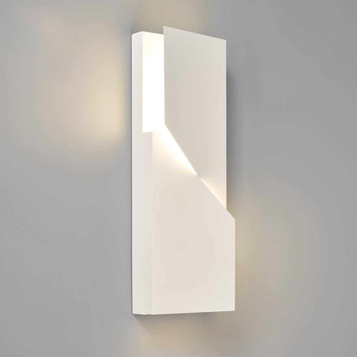 Væglampe med 3D-geometriske paneler, lagdelt lyskunst, fjernbetjent dæmpning, moderne