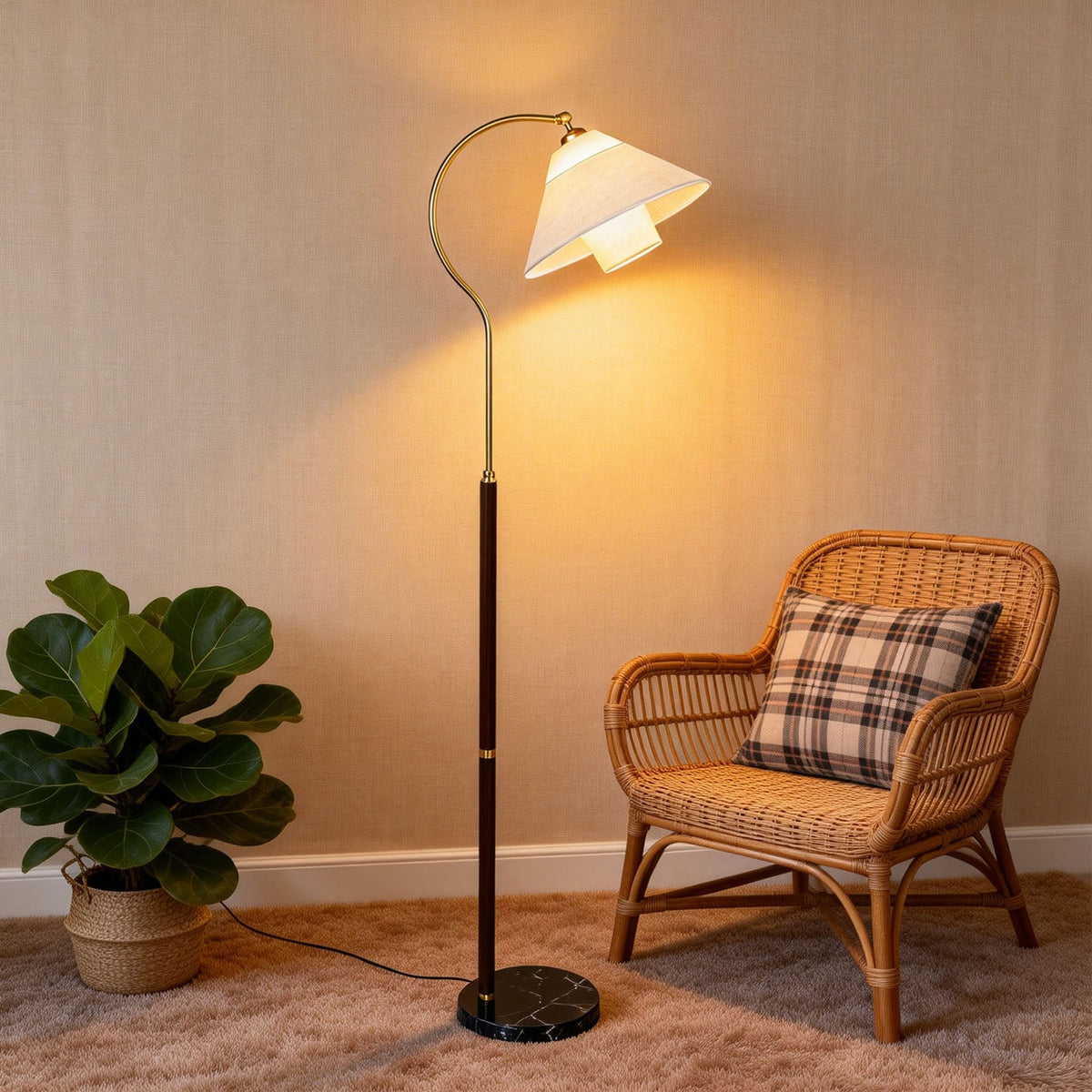 Viraalina gulvlampe med svanehals