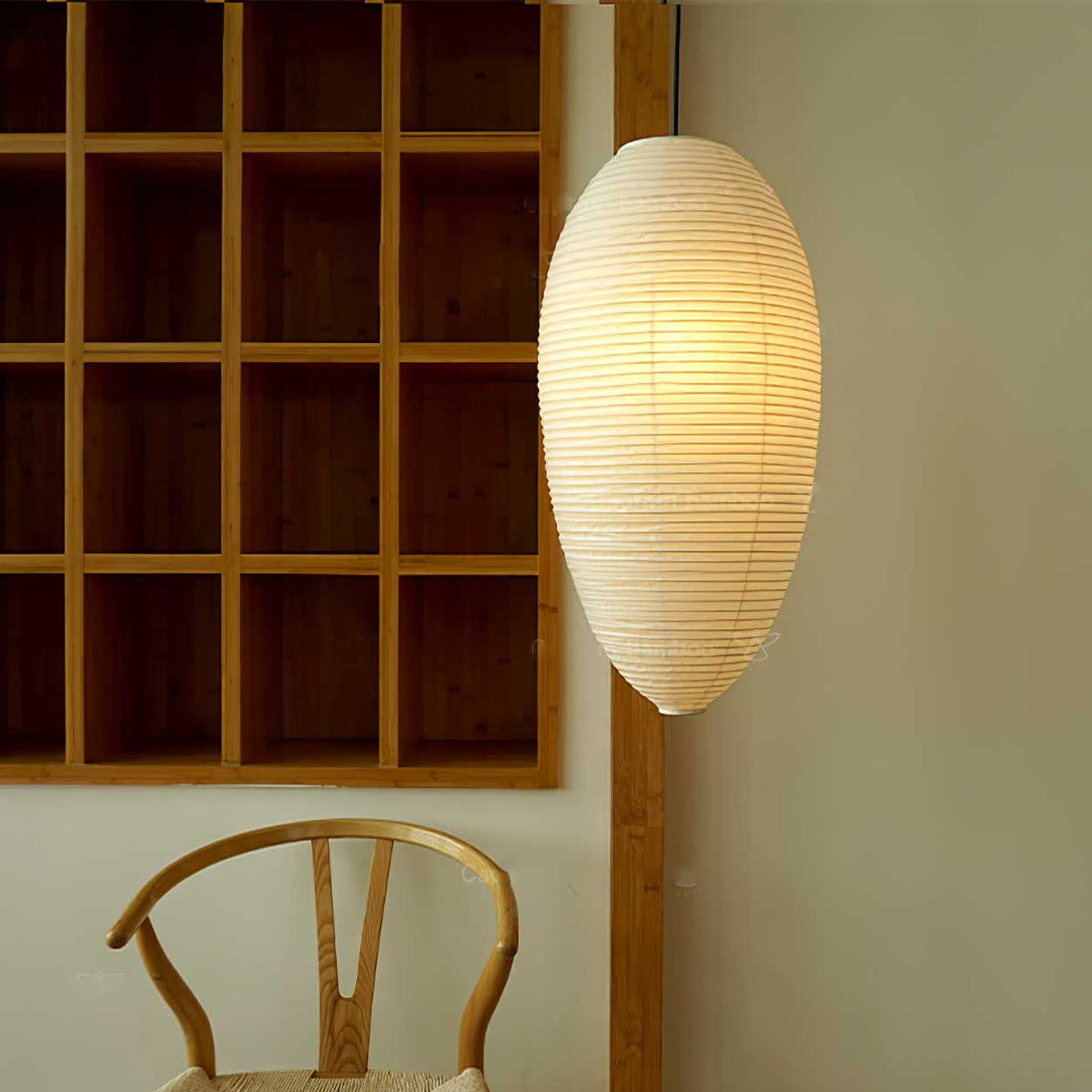 Myraean moderni minimalistinen wabi-tyylinen kastanjanruskea paperi-bambu-riippuvalaisin