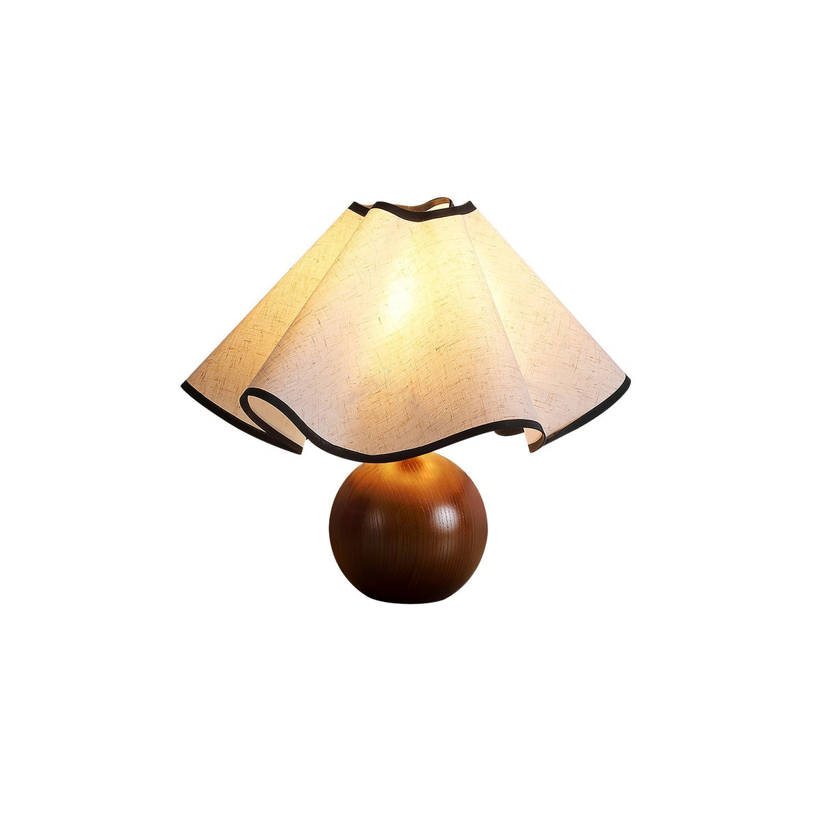 Kalion bordslampa i trä och tyg