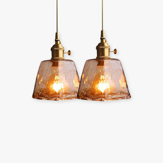 Levy Retro Liten LED Pendellampa Guld Glas Badrum Vardagsrum