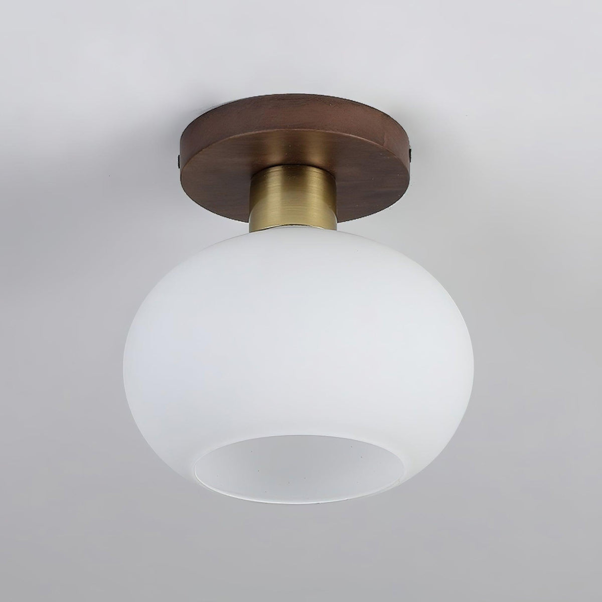 Elorusl nordisk kunstnerisk loftslampe i hvidt muslingeskalsglas