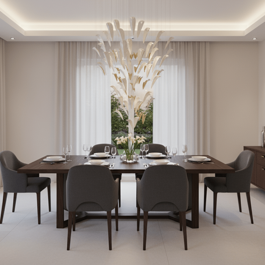 Plume Glow Hvid Fjer Art Deco Tilpasselig Lysekrone