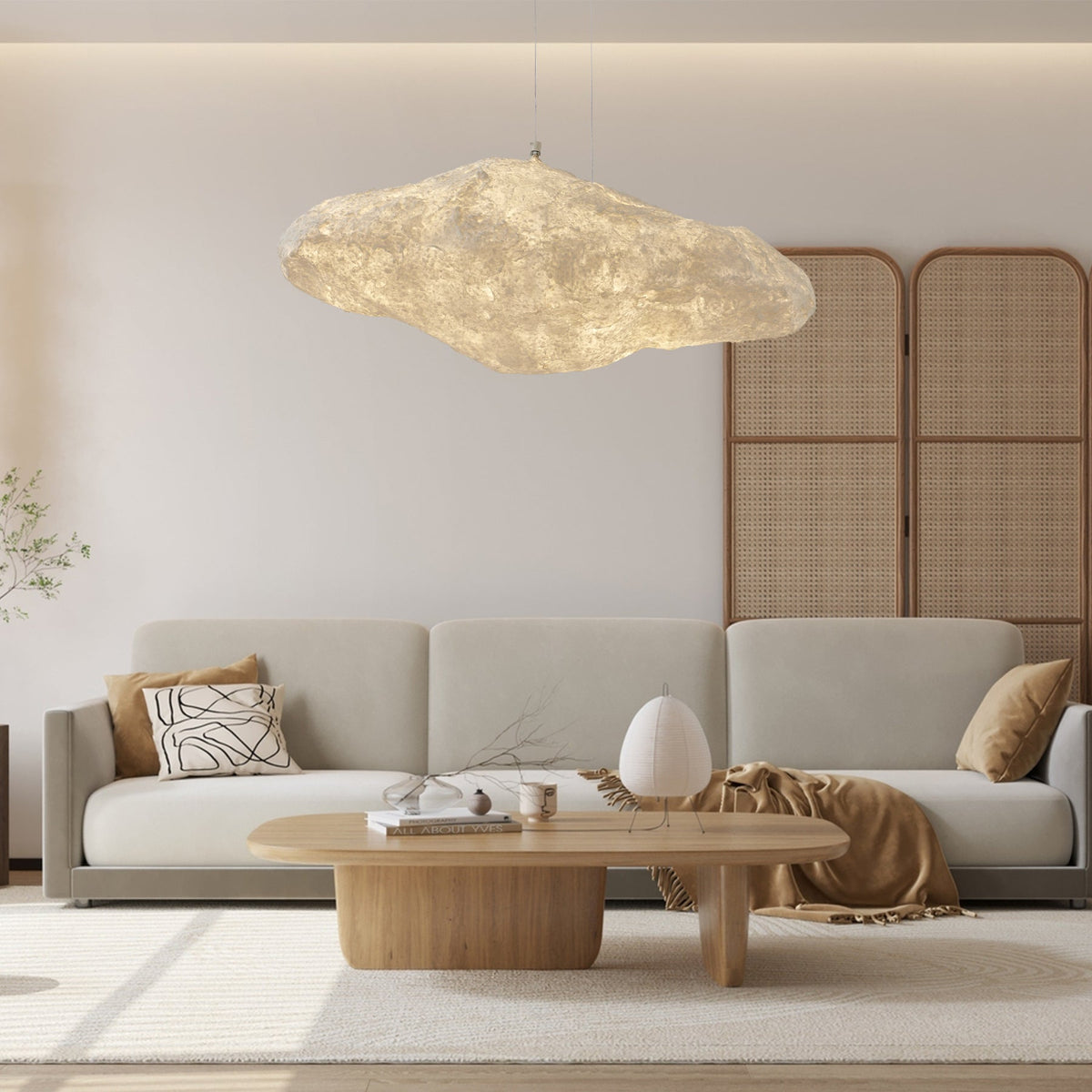 Texturerad pendellampa av pappersmassa