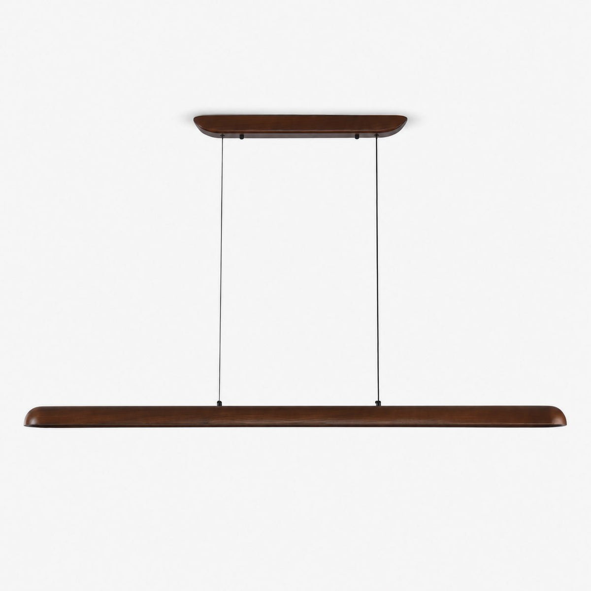 Bred linjär taklampa i trä