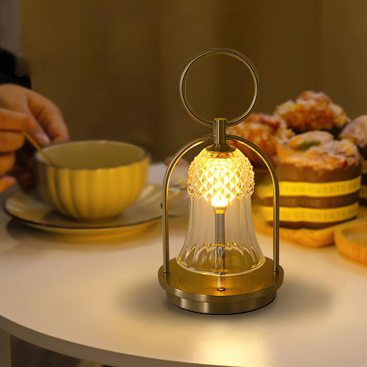 Bell Vintage bordlampe i glas