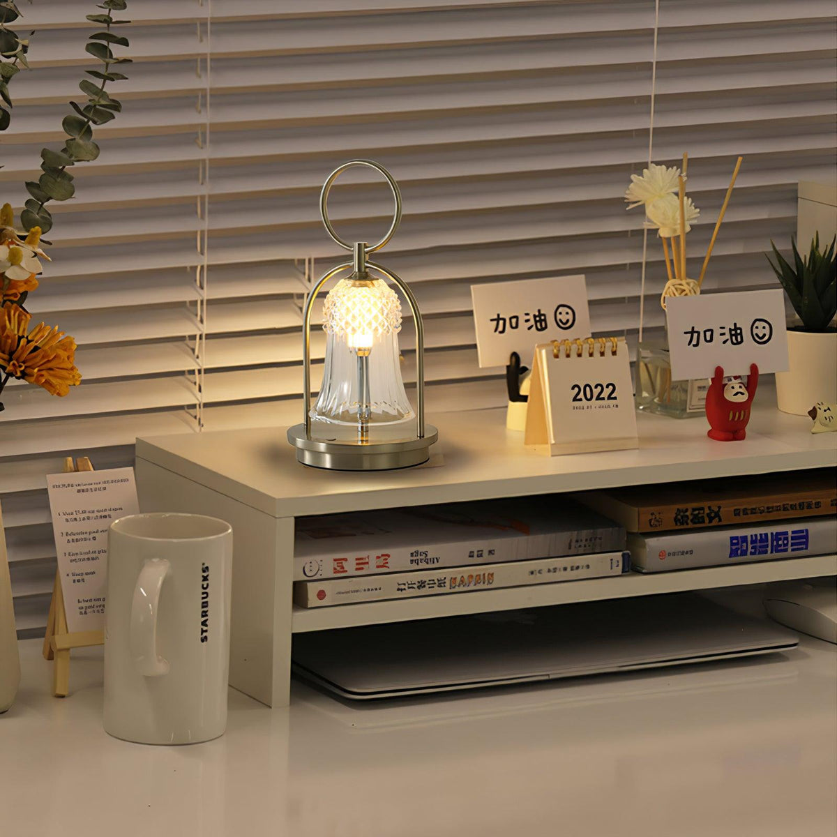 Bell Vintage bordlampe i glas
