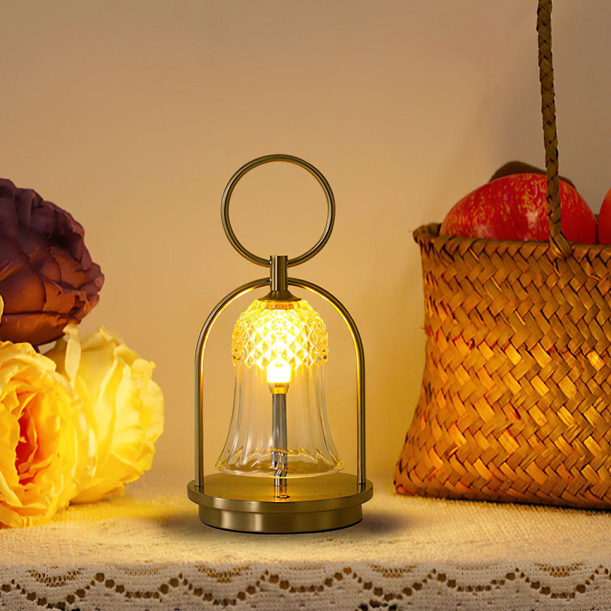 Bell Vintage bordlampe i glas