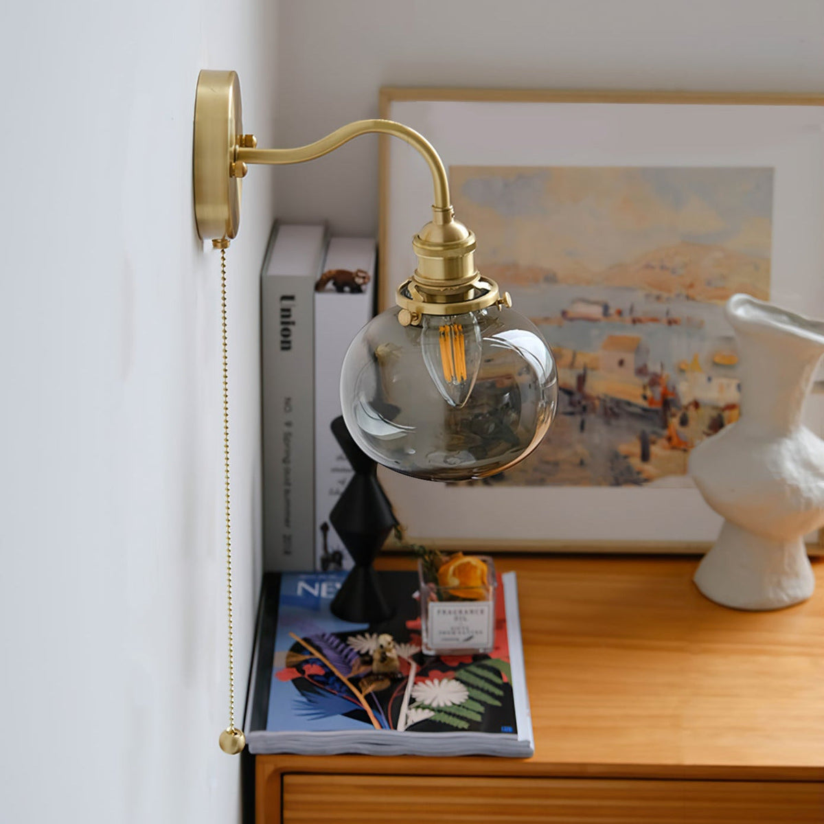 June vintagevägglampa i glas