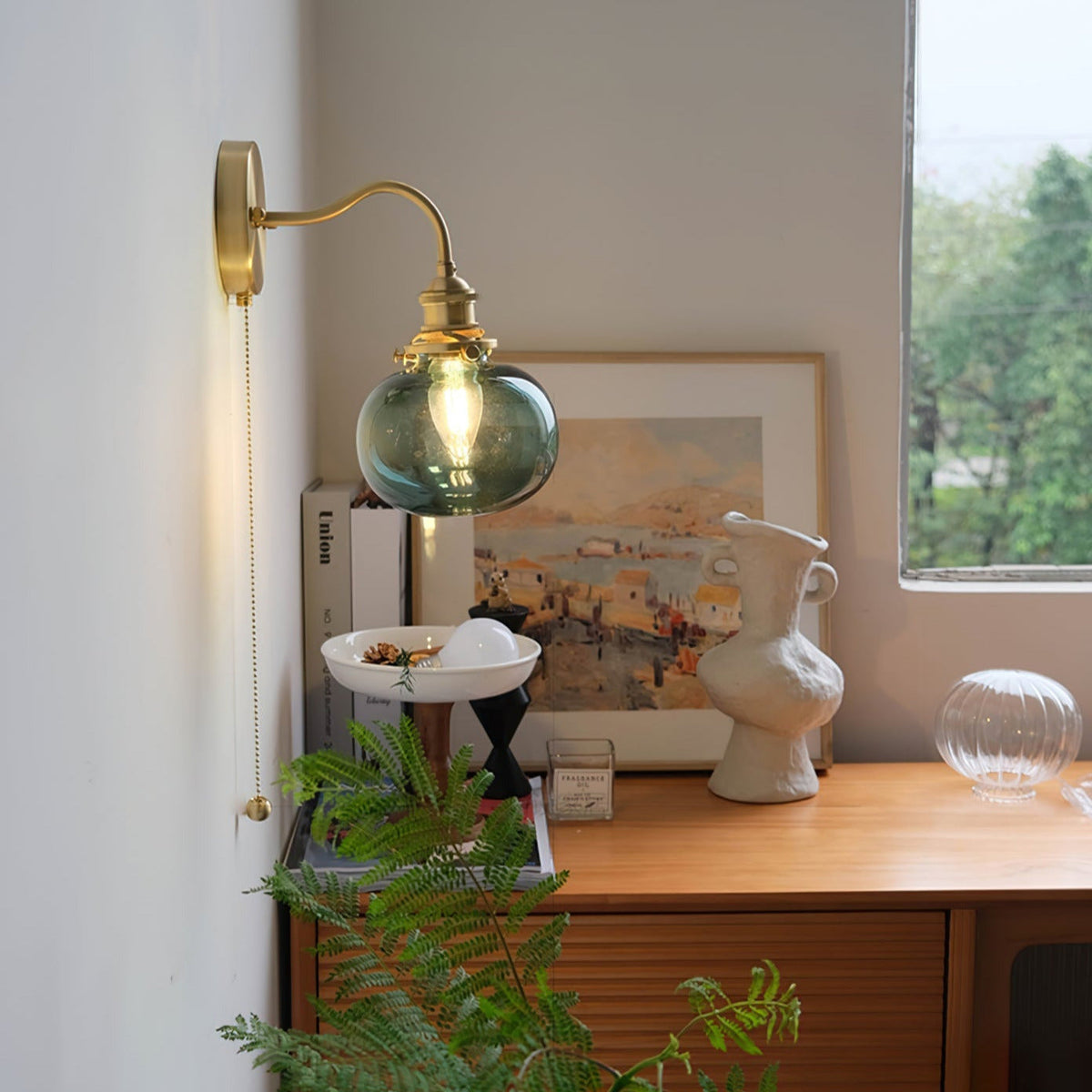 June vintagevägglampa i glas