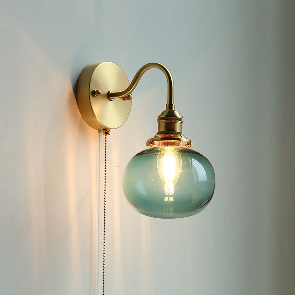 June vintagevägglampa i glas