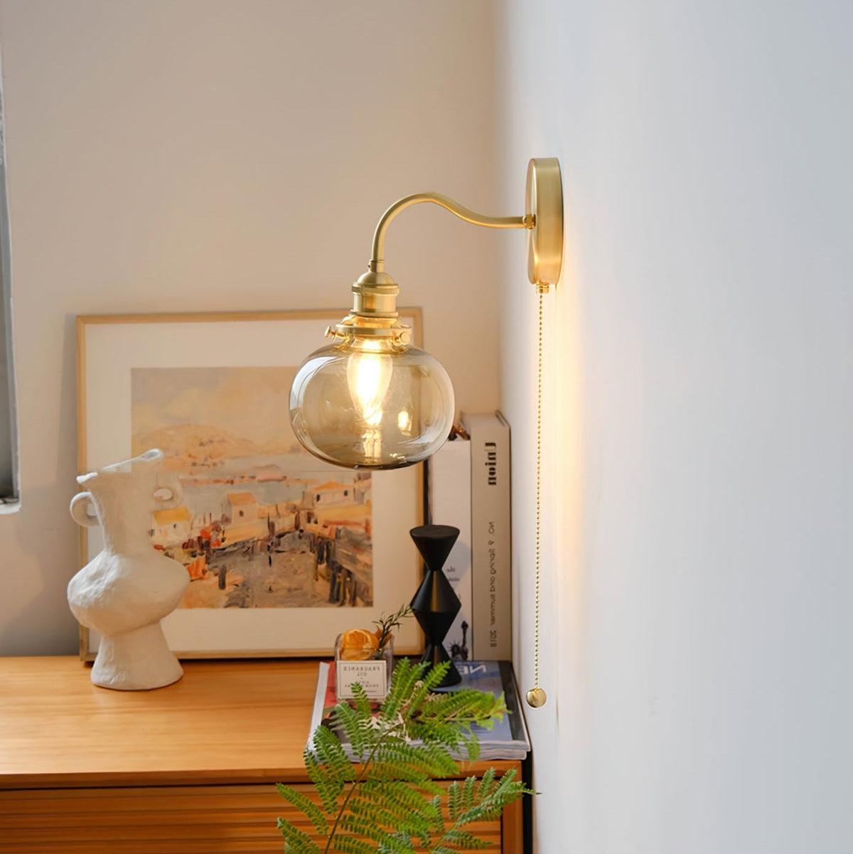 June vintagevägglampa i glas