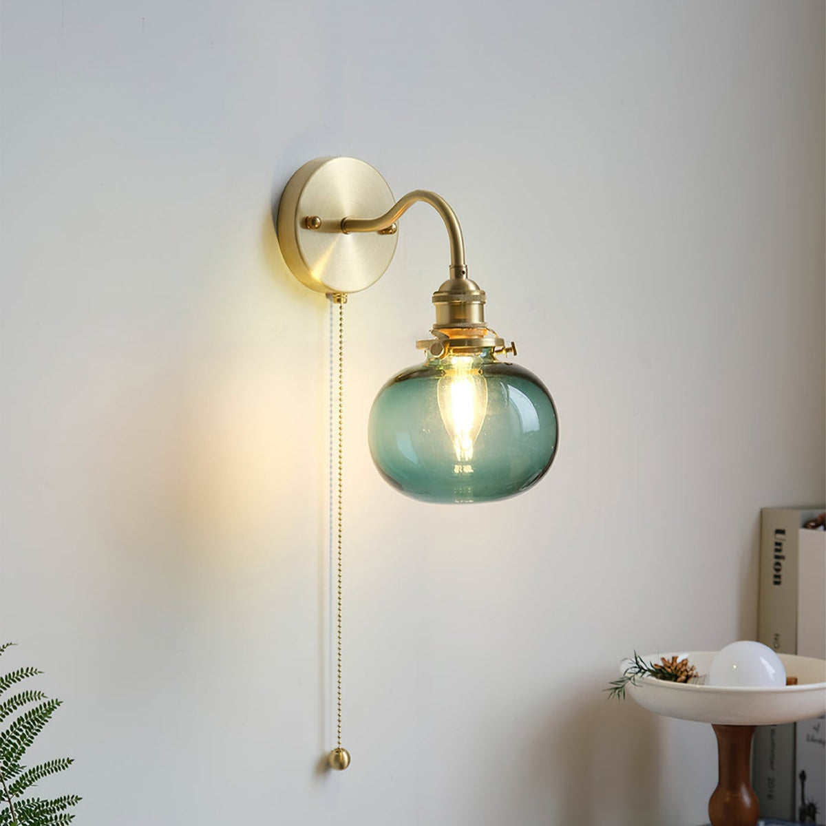 June vintagevägglampa i glas