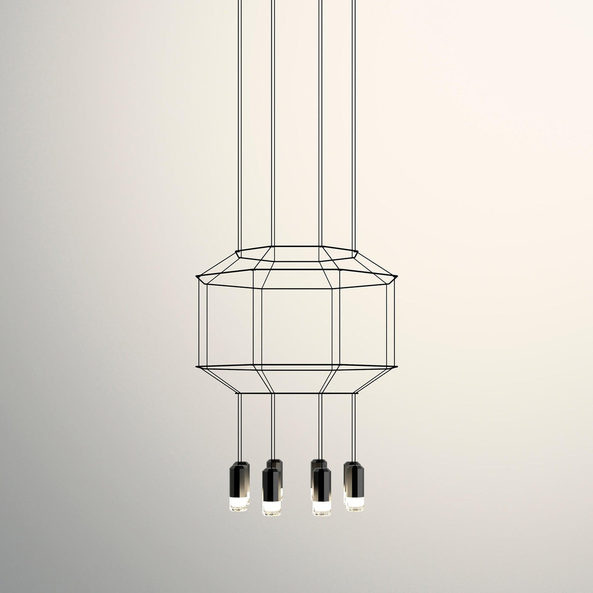 Elaalora geometrinen musta LED-riippuvalaisin metallilangasta