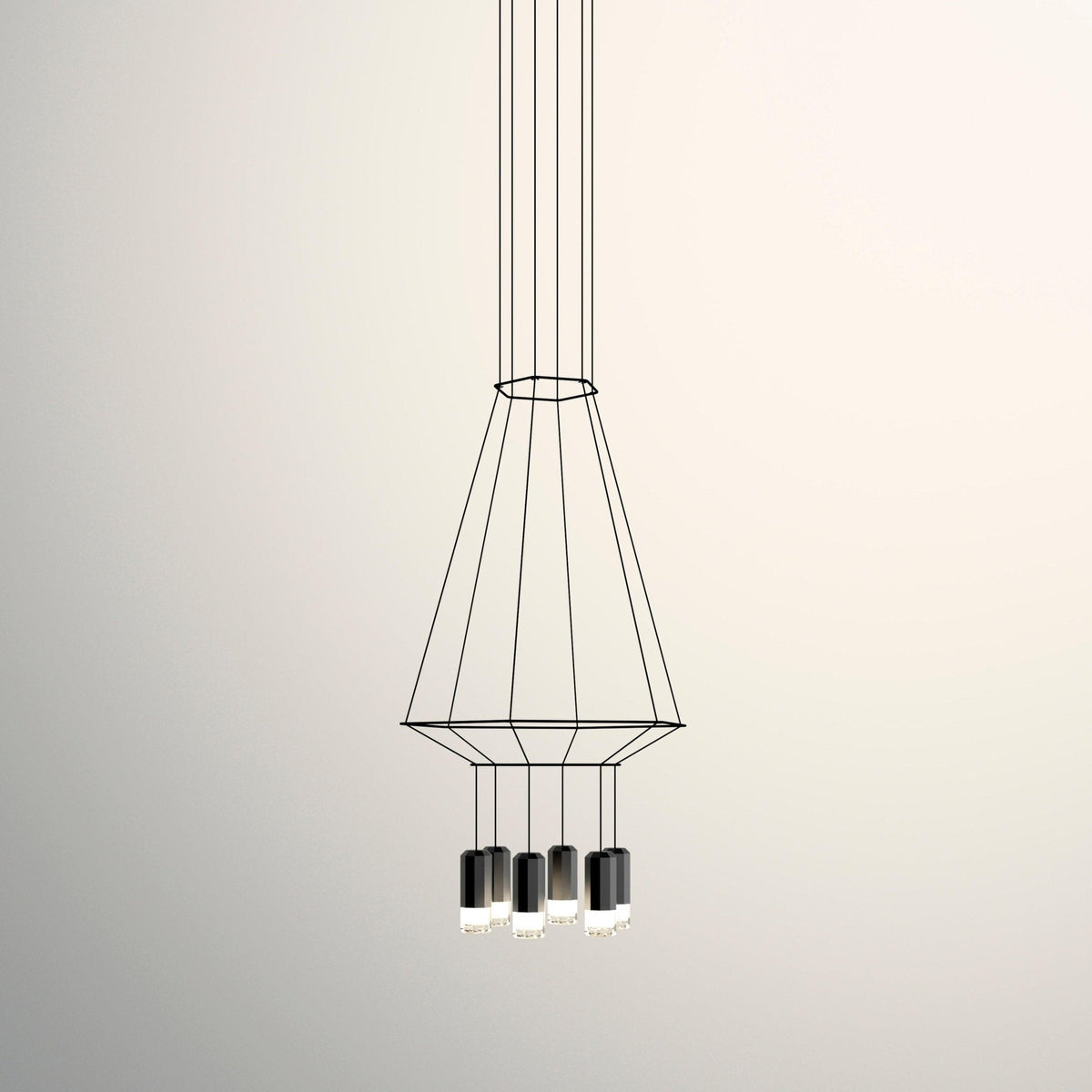 Elaalora geometrinen musta LED-riippuvalaisin metallilangasta