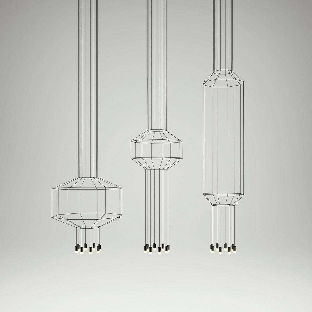 Elaalora geometrinen musta LED-riippuvalaisin metallilangasta