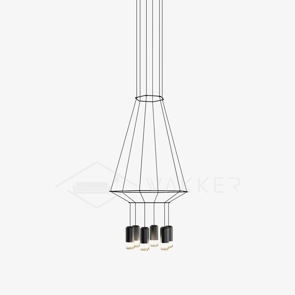 Elaalora geometrinen musta LED-riippuvalaisin metallilangasta