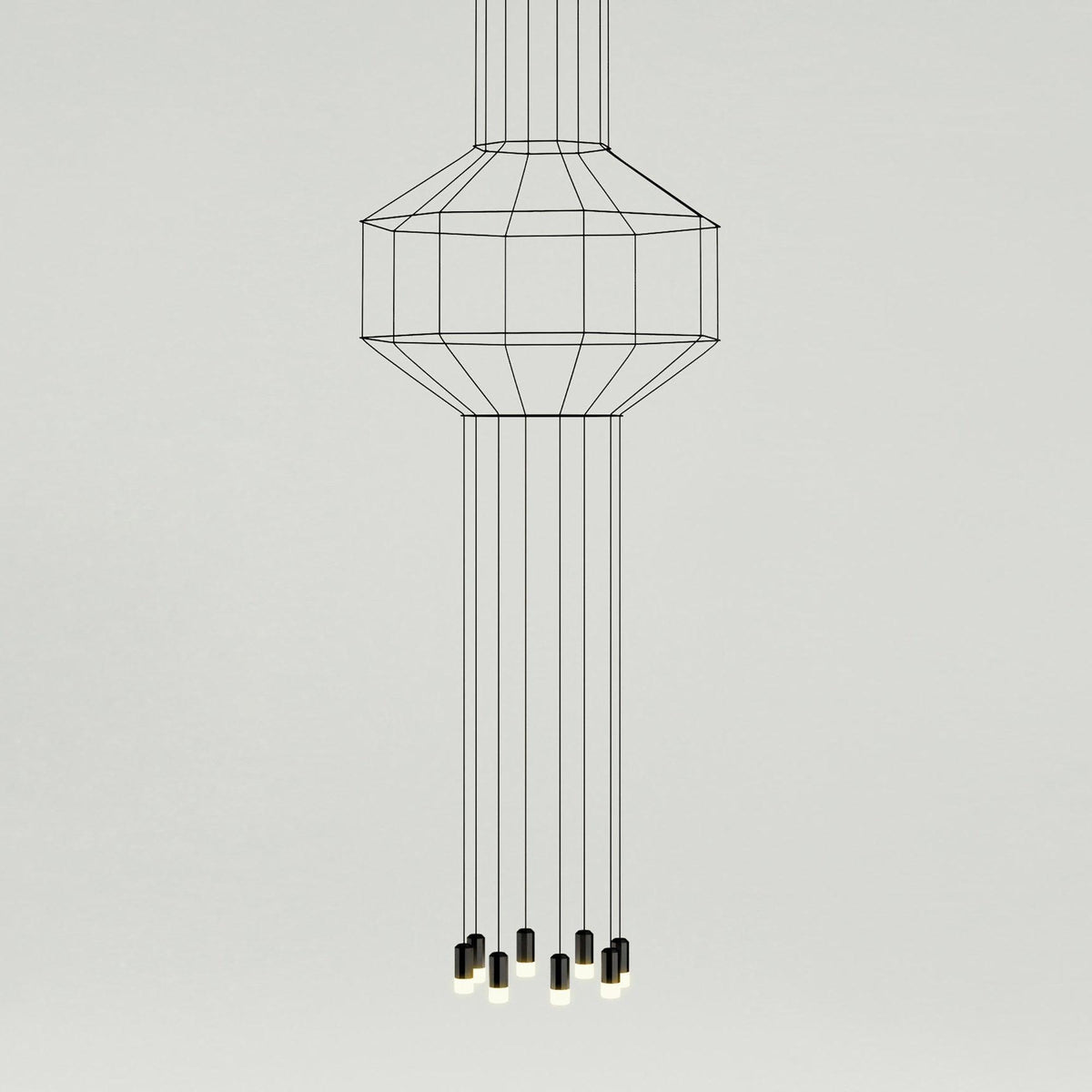 Elaalora geometrinen musta LED-riippuvalaisin metallilangasta