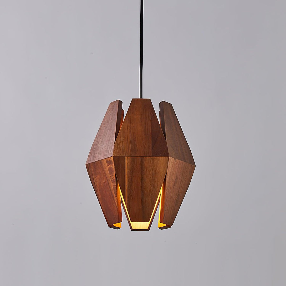 Miro Pendant Lamp Geometric Wood Shade Warm Glow Nordic Minimalist Accent