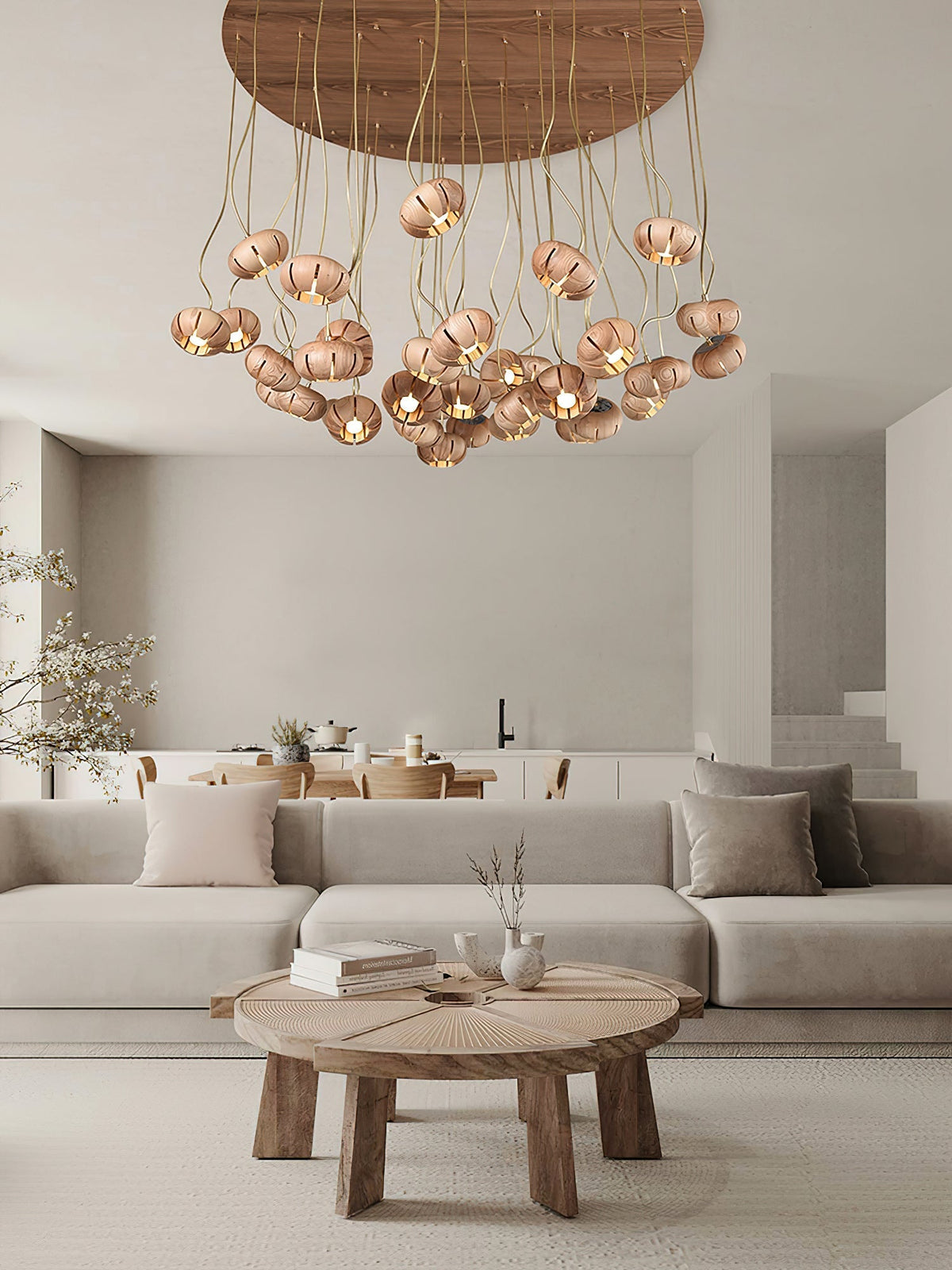 Lustre suspenso escultural em conjunto de mármore Zasorir