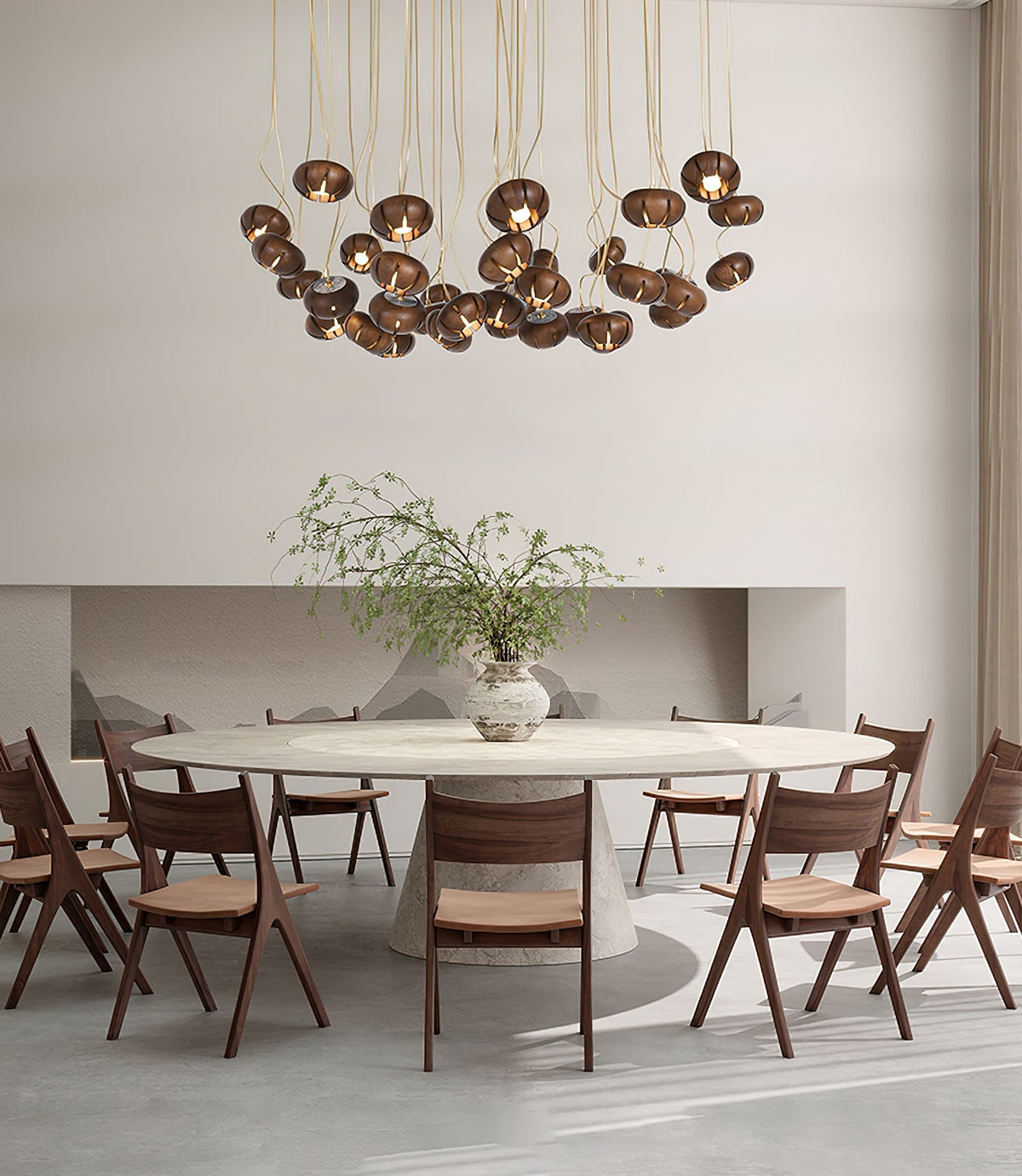 Lustre suspenso escultural em conjunto de mármore Zasorir
