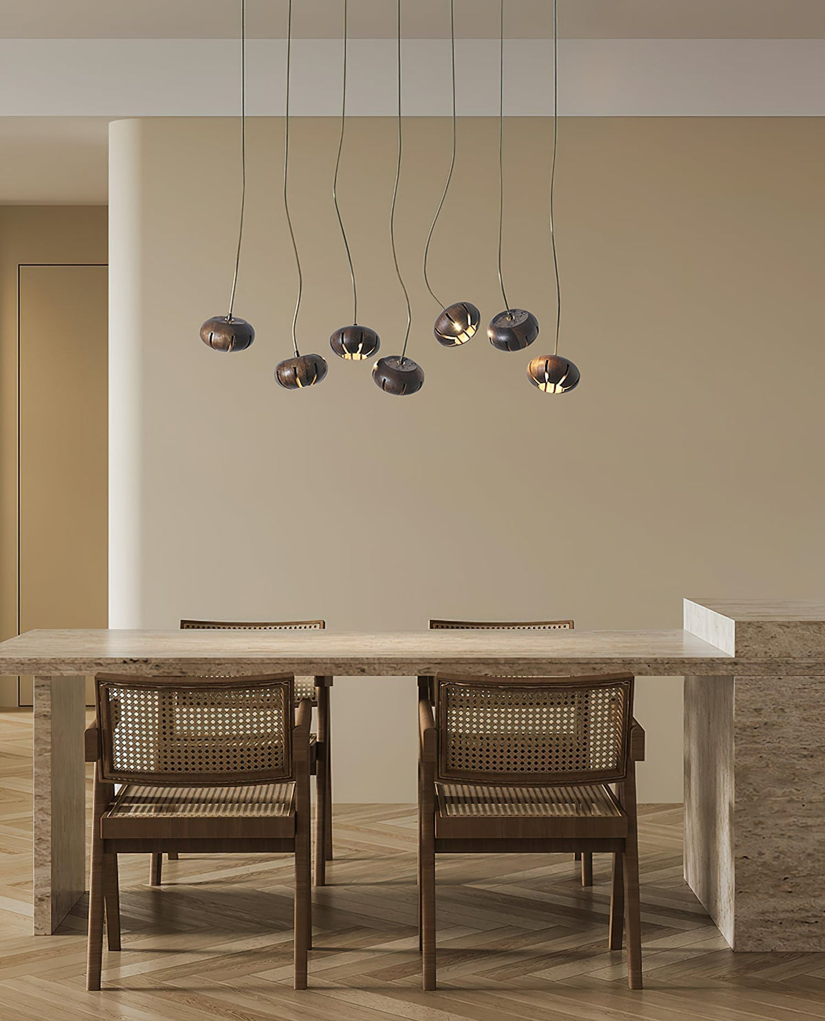 Lustre suspenso escultural em conjunto de mármore Zasorir