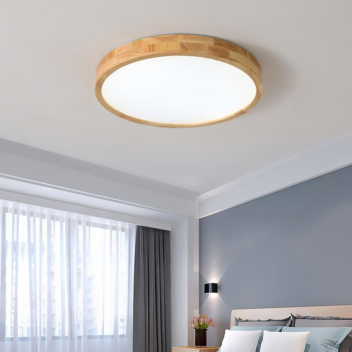 Hano geometrisk loftslampe i træ